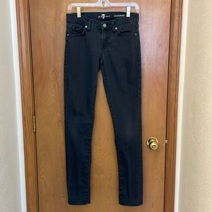 7 for all mankind WOMENS Roxanne black skinny jeans in size 26 EUC